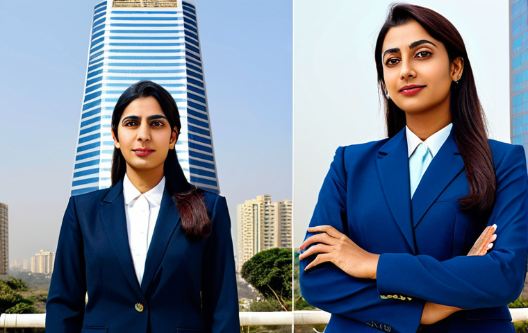 **
A fully clothed professional businesswoman in a modest navy blue business suit, standing confidently in front of a modern skyscraper in Karachi, Pakistan, appropriate attire, safe for work, perfect anatomy, natural proportions, professional portrait, high quality, daytime, clear skies.
**